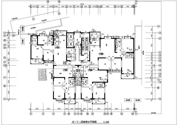 【安徽】二十八层住宅楼给排水设计图_图1