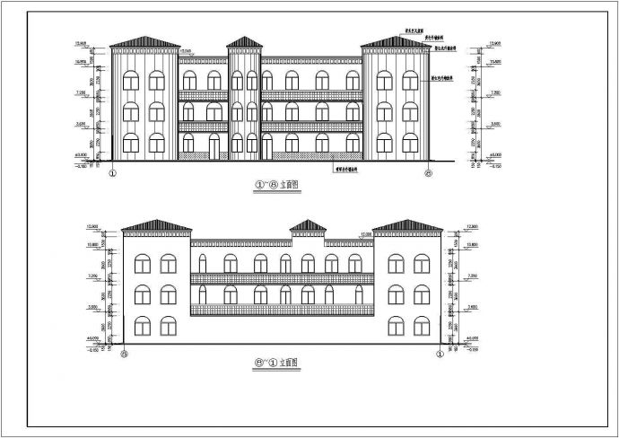 云海花园某三层砖混结构幼儿园教学楼建筑设计施工图_图1