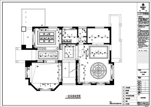 某三层欧式风格别墅装修设计施工图（带地下室）-图二