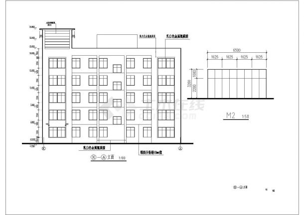 浙江某厂房办公楼及配套设施用房建筑施工图-图二