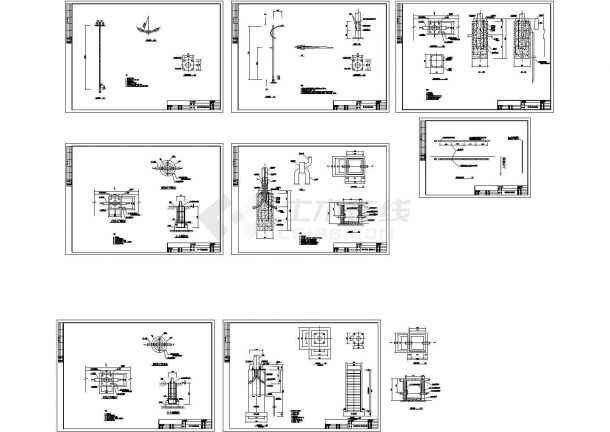 12米路灯基础图及灯杆类型