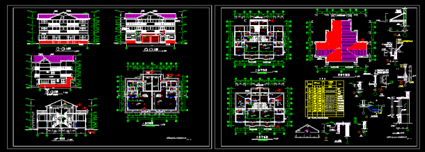 某小区三层双拼别墅建筑CAD设计施工图纸-图一