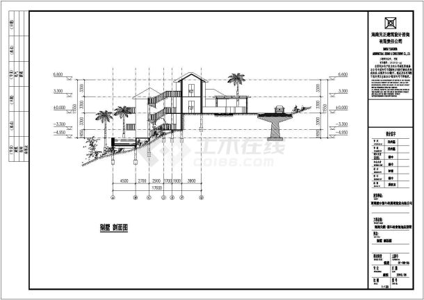 海南某两层度假酒店别墅建筑设计施工图-图二