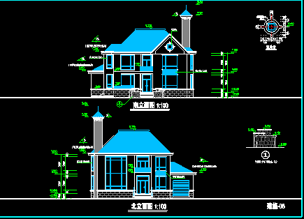 一套豪华别墅建筑CAD设计施工图纸-图二