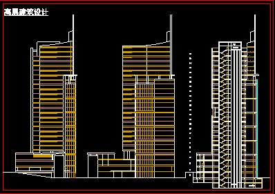 某高层综合楼建筑设计施工CAD平立面方案图-图二