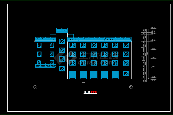 宏声大酒店建筑结构施工设计CAD方案图-图二