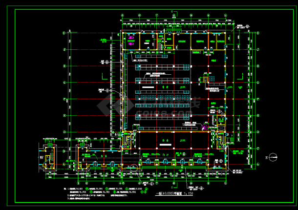 某工业厂房建筑设计cad平立剖面图-图二