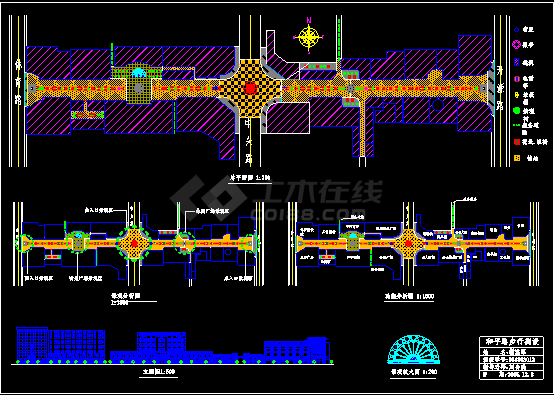 步行街设计规划施工CAD方案平面图-图一