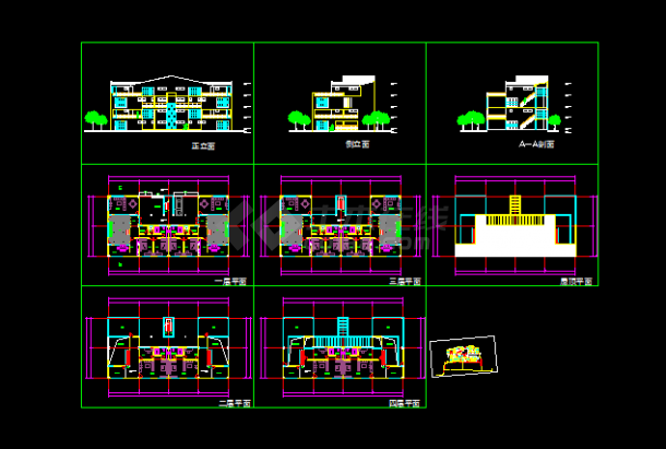 大型欧式别墅建施方案设计全套CAD图-图一