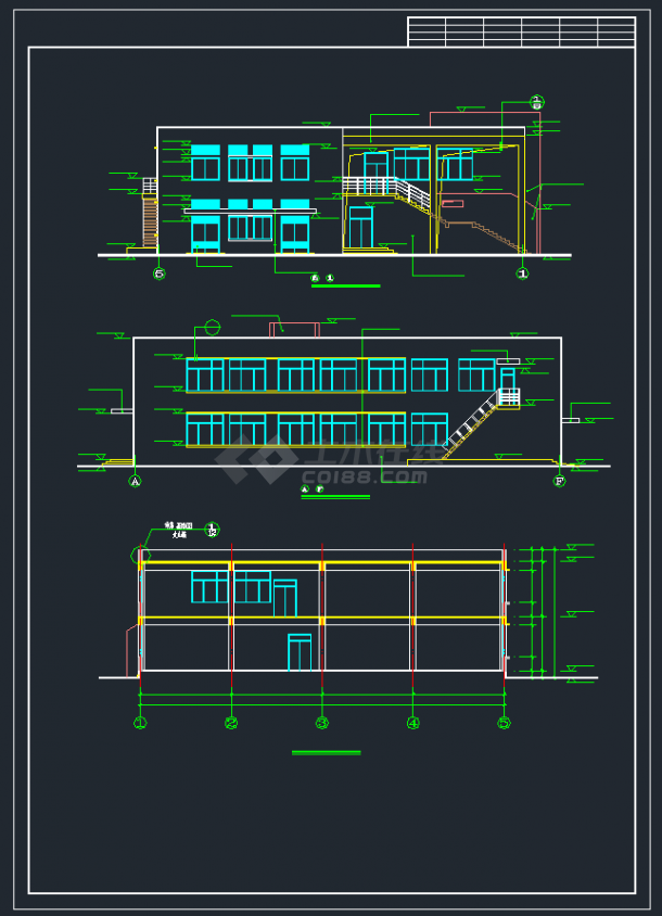 某多功能食堂建筑设计CAD施工图-图二