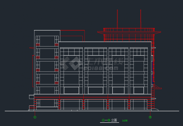 某大型超市建筑设计方案CAD图纸-图二