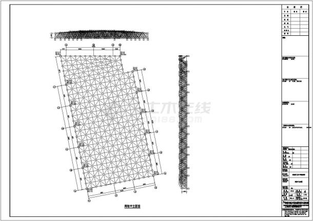 某中学篮球馆网架结构屋盖结构施工图-图一