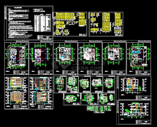 某高档别墅全套CAD建筑施工设计图带效果图-图一