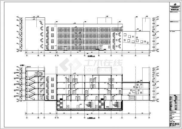 【北京】4层框架结构小学教学楼建筑设计施工图-图二