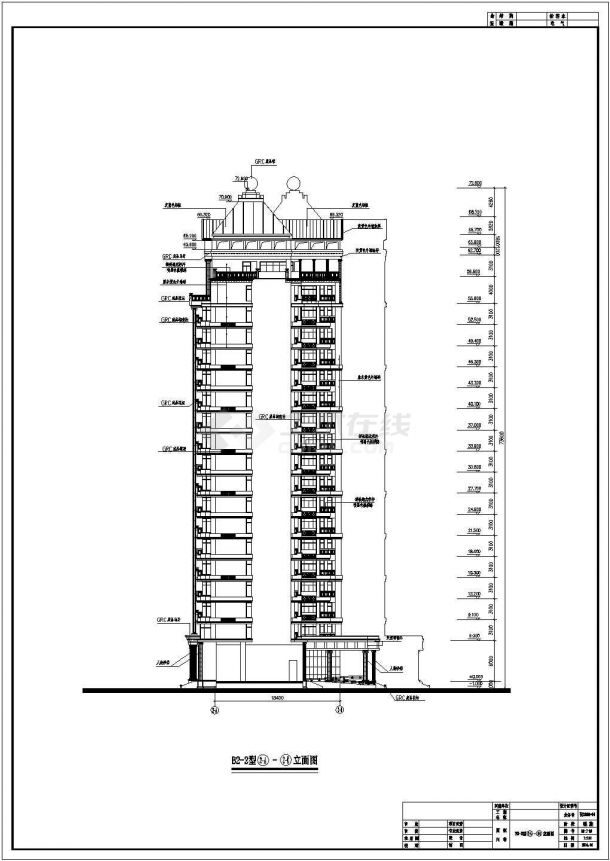 广东十九层板式框架结构住宅楼建筑设计施工图-图一
