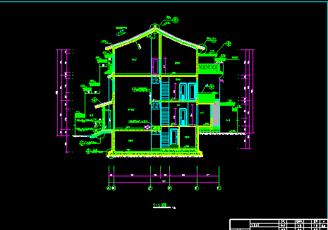 某现代高档别墅CAD建筑施工设计图纸-图二
