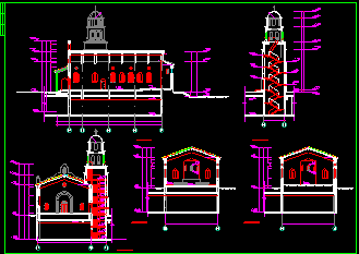 英伦风情的教堂建筑CAD设计施工图纸-图二