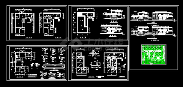 某小区高档别墅设计方案CAD建筑施工图纸-图一