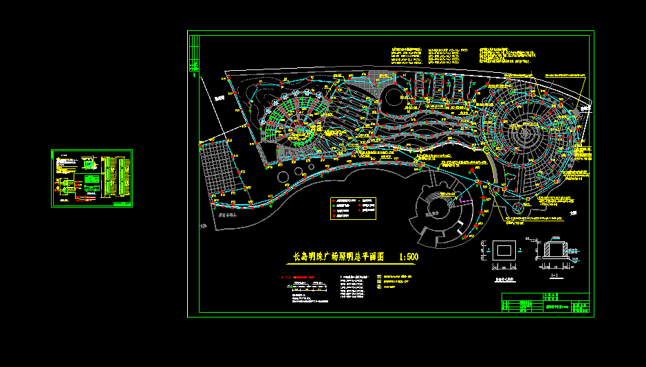长岛明珠广场照明cad总平面设计图