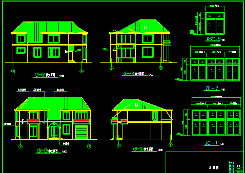 北方某二层别墅住宅建筑CAD施工设计图纸-图二