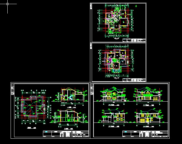某地区某风格别墅设计cad建筑施工图带效果图_图1