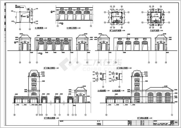 【营口】某居住区欧式大门全套设计施工图-图二