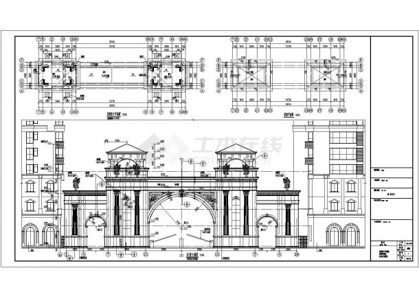 大门设计_大门设计cad图纸下载-土木在线-图一