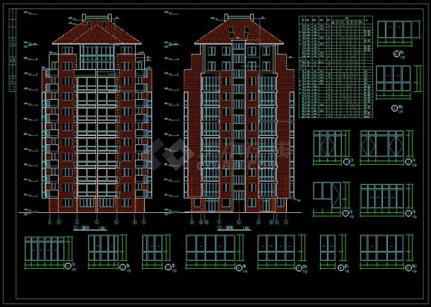 某地多层住宅楼建筑方案cad设计施工图纸-图二