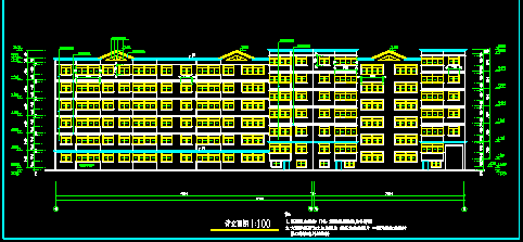 某花园小区多层住宅楼建筑CAD设计施工图纸-图二