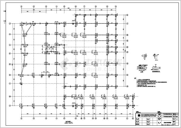 湖北2层框架结构汽车4S店结构施工图-图二