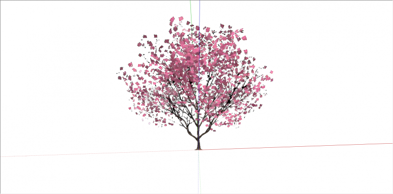 现代粉色叶乔木植物su模型-图二