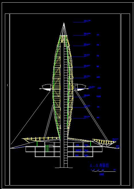 某地观光塔建筑设计方案cad施工图-图二