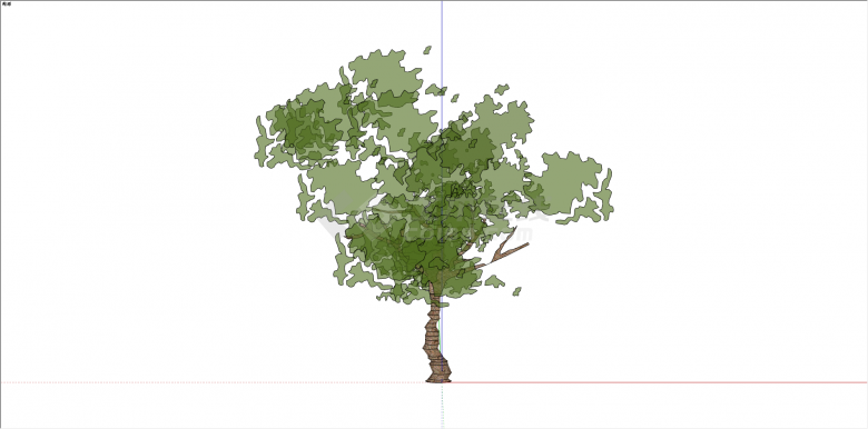现代单棵造型树植物 su模型-图一