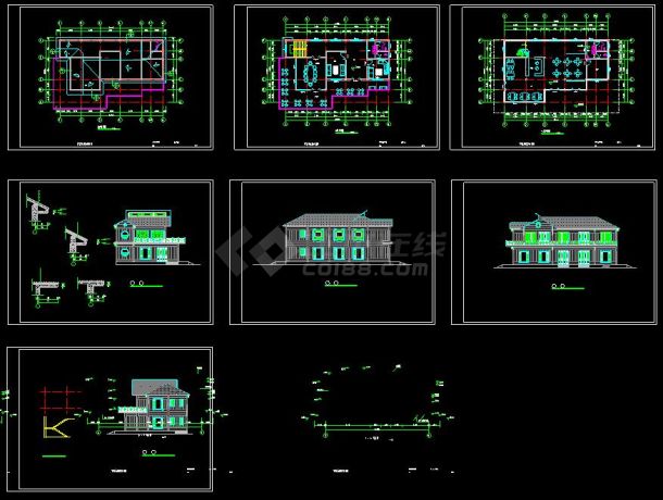 某中式风格茶楼建筑方案设计cad施工图-图一