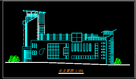 风云大酒店建筑施工设计CAD方案平立面图-图二