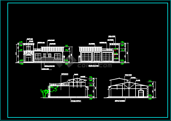 滨河茶馆设计施工CAD平立面方案图-图二