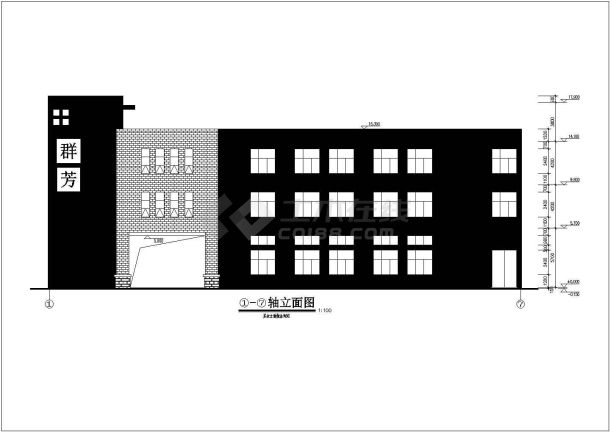 某地三层框架厂房建筑设计施工图纸-图一