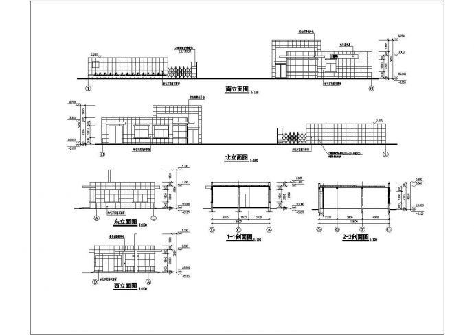 某厂区单层砖混门卫建筑设计施工图_图1