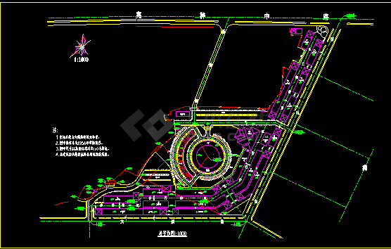 步行街规划施工设计CAD平面方案图-图一