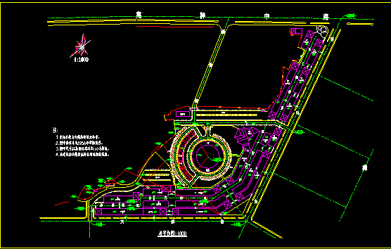 步行街规划施工设计CAD平面方案图_图1