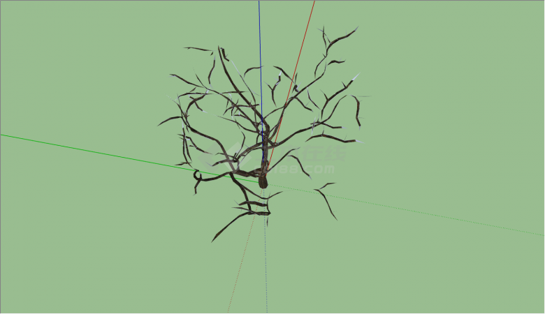 艺术价值较高树木剪影的SU模型-图二