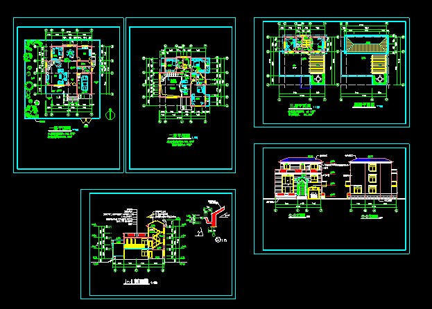 某小区独栋私人别墅建筑CAD施工设计图纸_图1