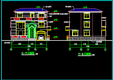 某小区独栋私人别墅建筑CAD施工设计图纸-图二