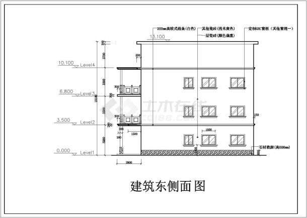 深圳某地自建房子三层半建筑、结构施工图-图二