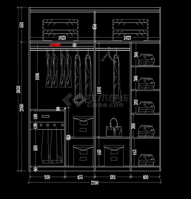 很好用的各种衣柜CAD图-图二