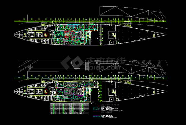 某豪华游轮照明cad平面图及火灾报警图-图一