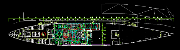 某豪华游轮照明cad平面图及火灾报警图-图二