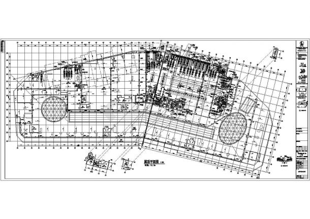 福建6层商业综合体建筑平面布置施工图-图一