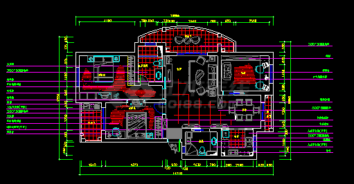 一套家居建筑施工CAD设计平面图纸-图二