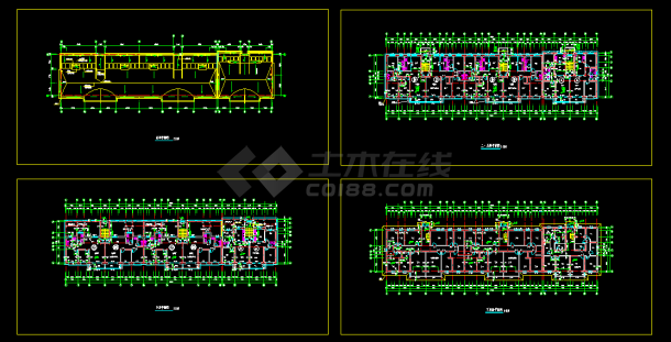 某小区住宅建筑平面CAD建筑施工设计图-图一